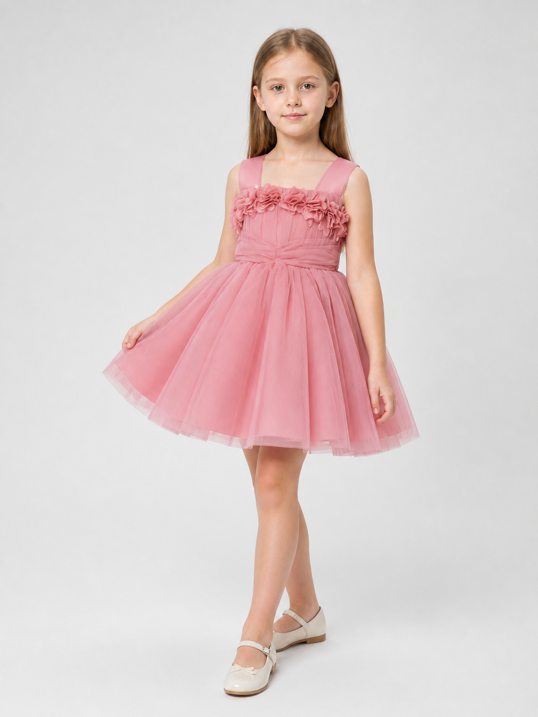 Girls' dressy dress with a full skirt and bow Costume Dresses detail 2