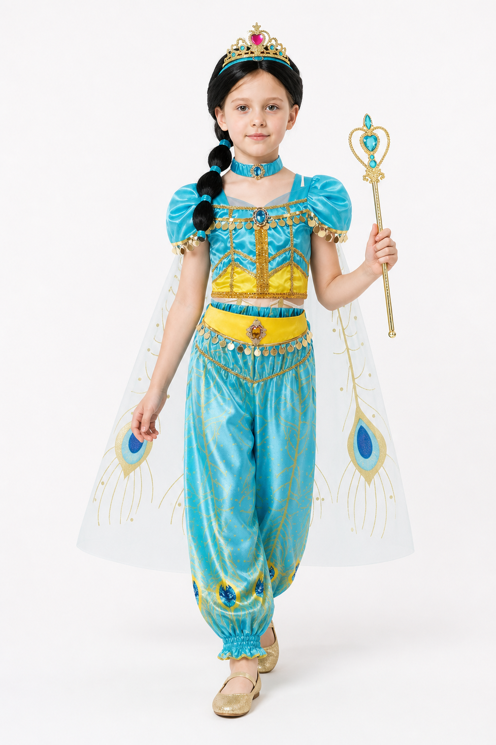 Children's Jasmine Carnival Costume with Cape Costume Capes detail 2