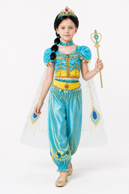 Children's Jasmine Carnival Costume with Cape Costume Capes detail 2