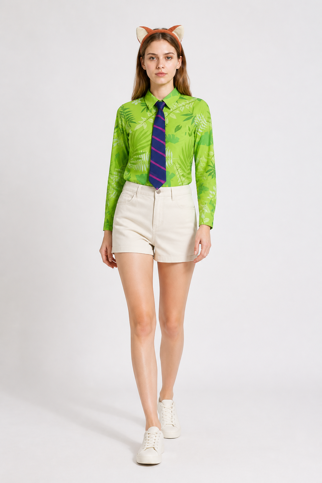 Cosplay Costume: Shirt, Tie, and Fox-Ear Headband Costume Headwear detail 2
