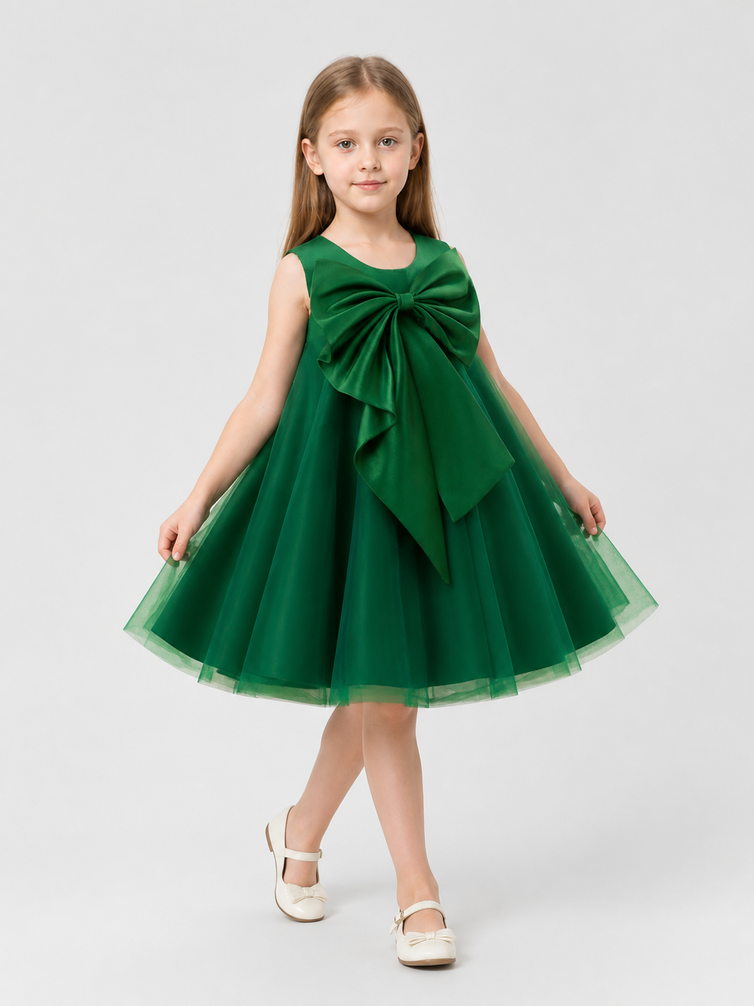 Bow Tutu Dress for a Flower Girl at a Wedding