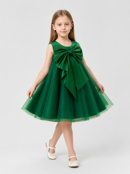 Bow Tutu Dress for a Flower Girl at a Wedding