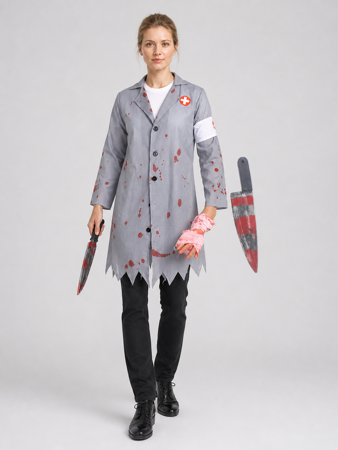 Scary Doctor Costume with Blood Stains for Halloween Costumes detail