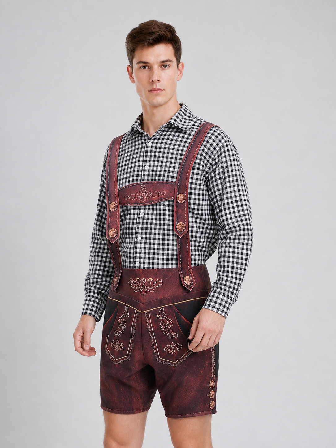 Plaid Long-Sleeve Party Shirt