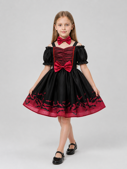 Princess Dress with Bats, Red and Black Costume Dresses detail 2