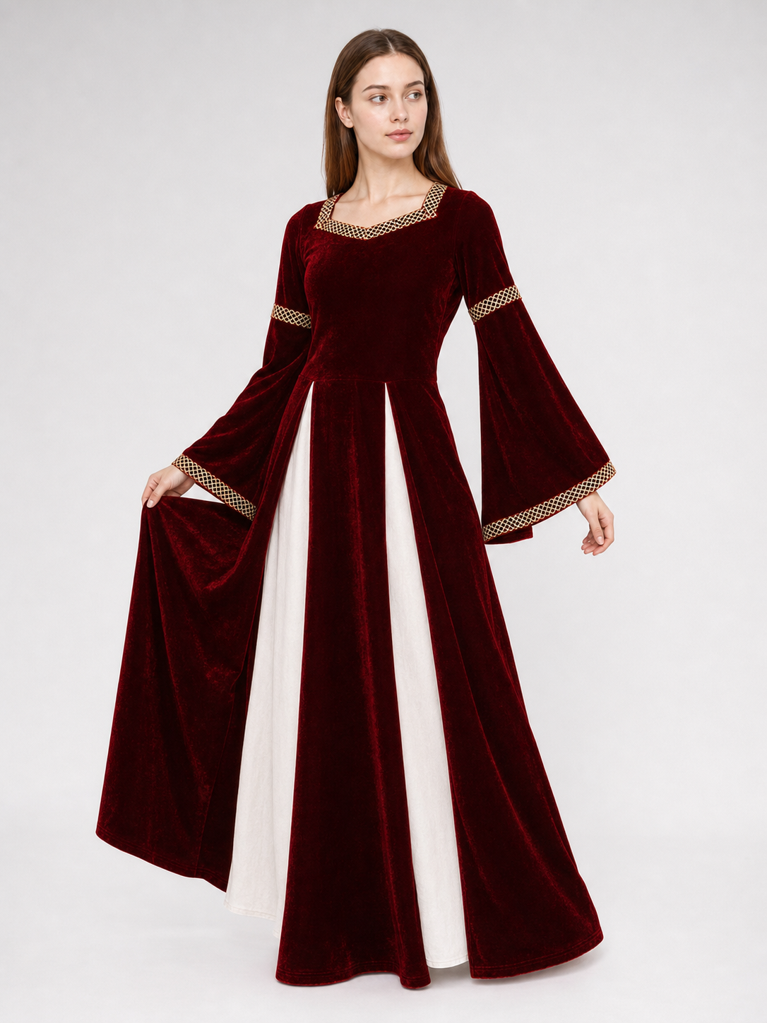 Medieval-Style Costume Dress with Sleeves