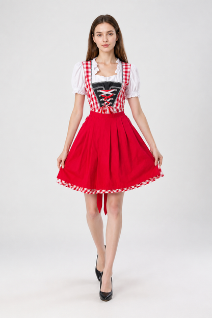 Red-and-White Plaid Carnival Costume