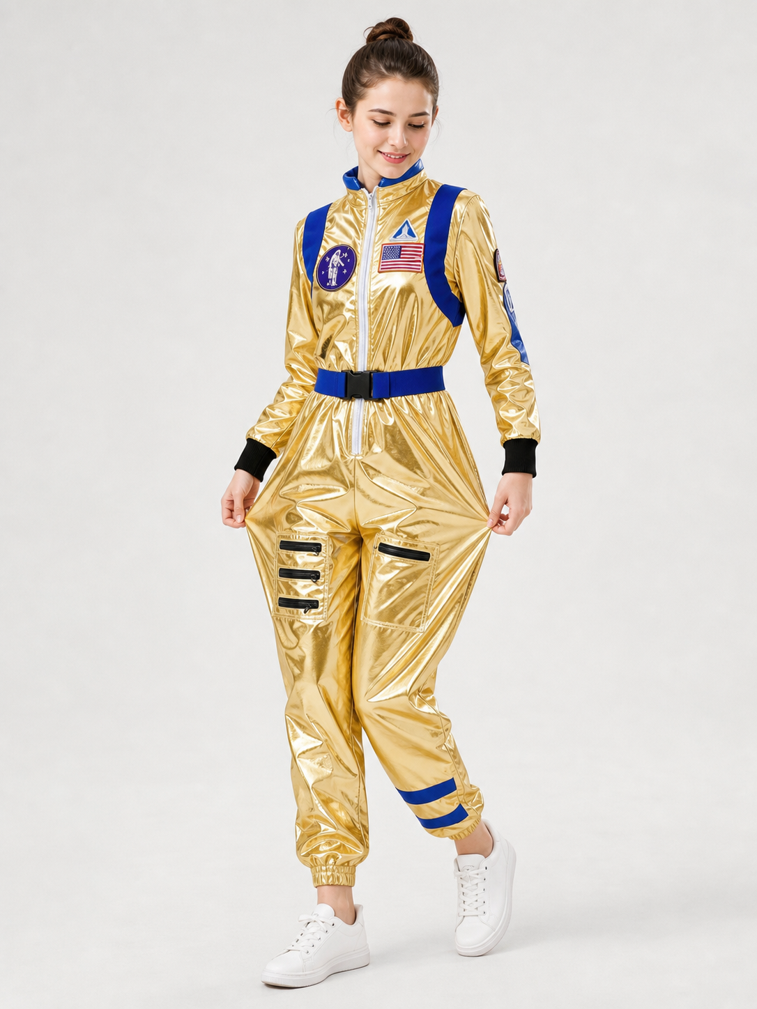 Astronaut Costume with Emblems and U.S. Flag