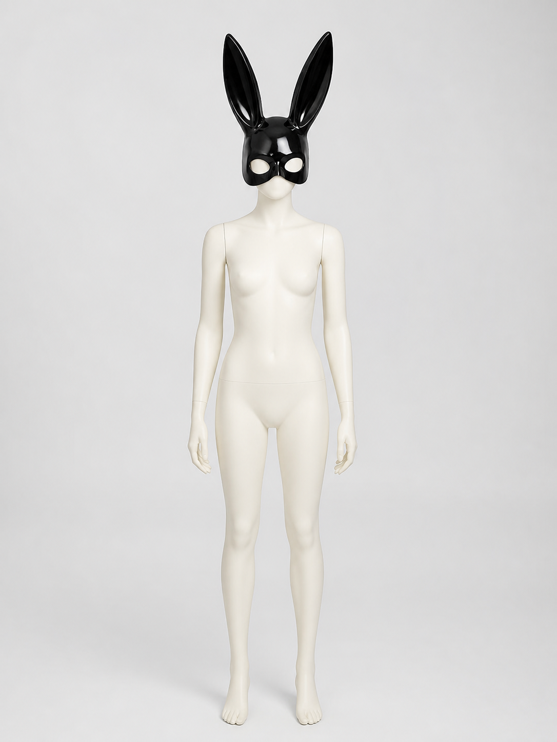 Black Rabbit Mask with Long Ears, One Size Costume Masks detail 2