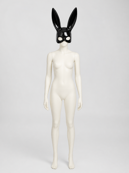 Black Rabbit Mask with Long Ears, One Size Costume Masks detail 2