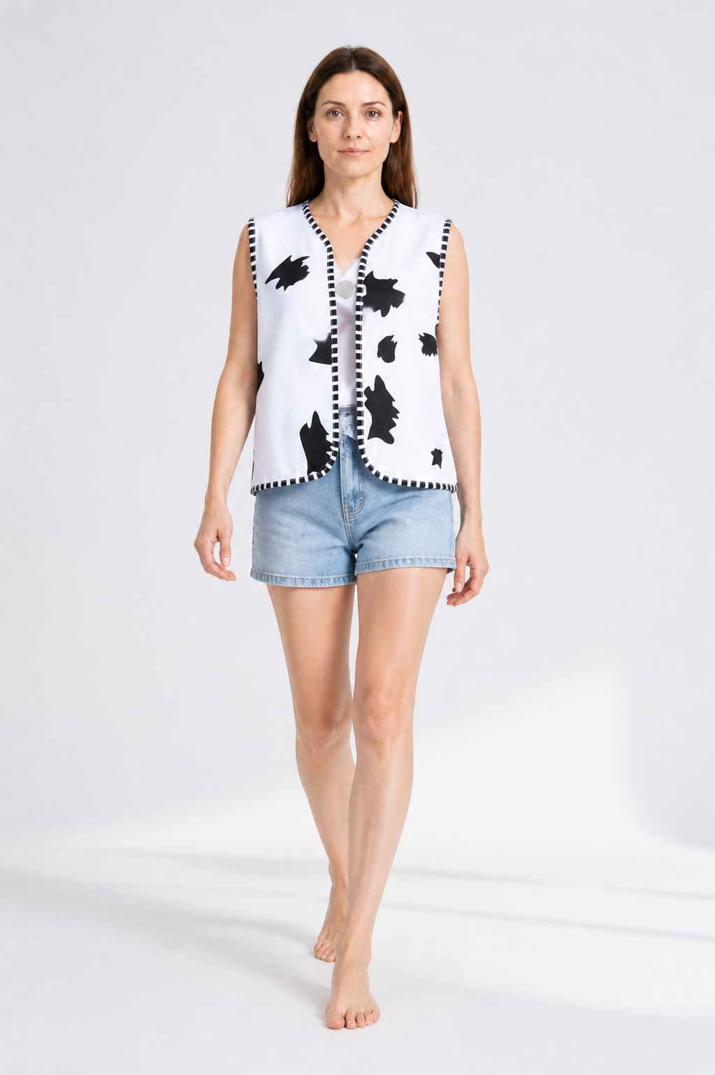 Woody Cosplay Vest: Black Spots, Black-and-White Trim Costumes detail 2