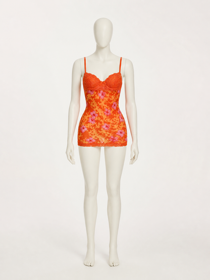 Thin-Strap Top with Cups and Floral Print product detail 2