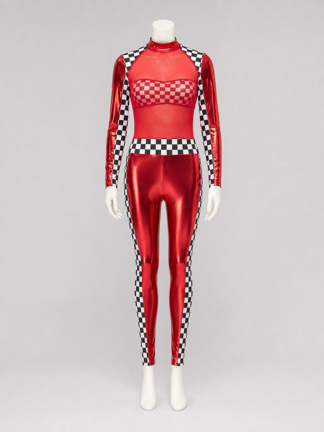 Two-Piece Stage Costume with Checkerboard Details