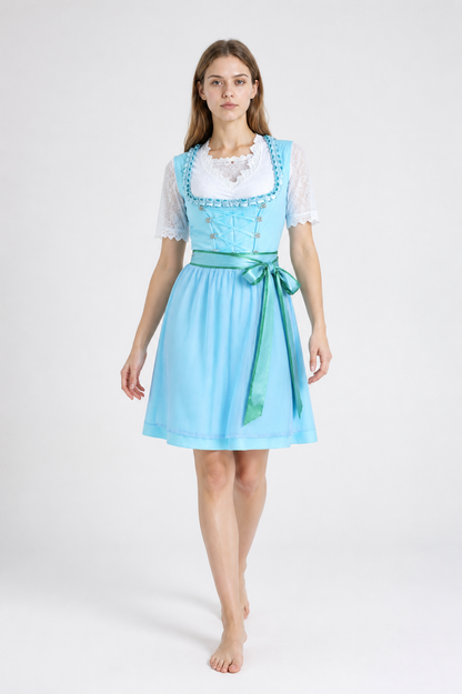 Lace Blouse with Crisscross Ties and Waist Tie for Oktoberfest product detail 2