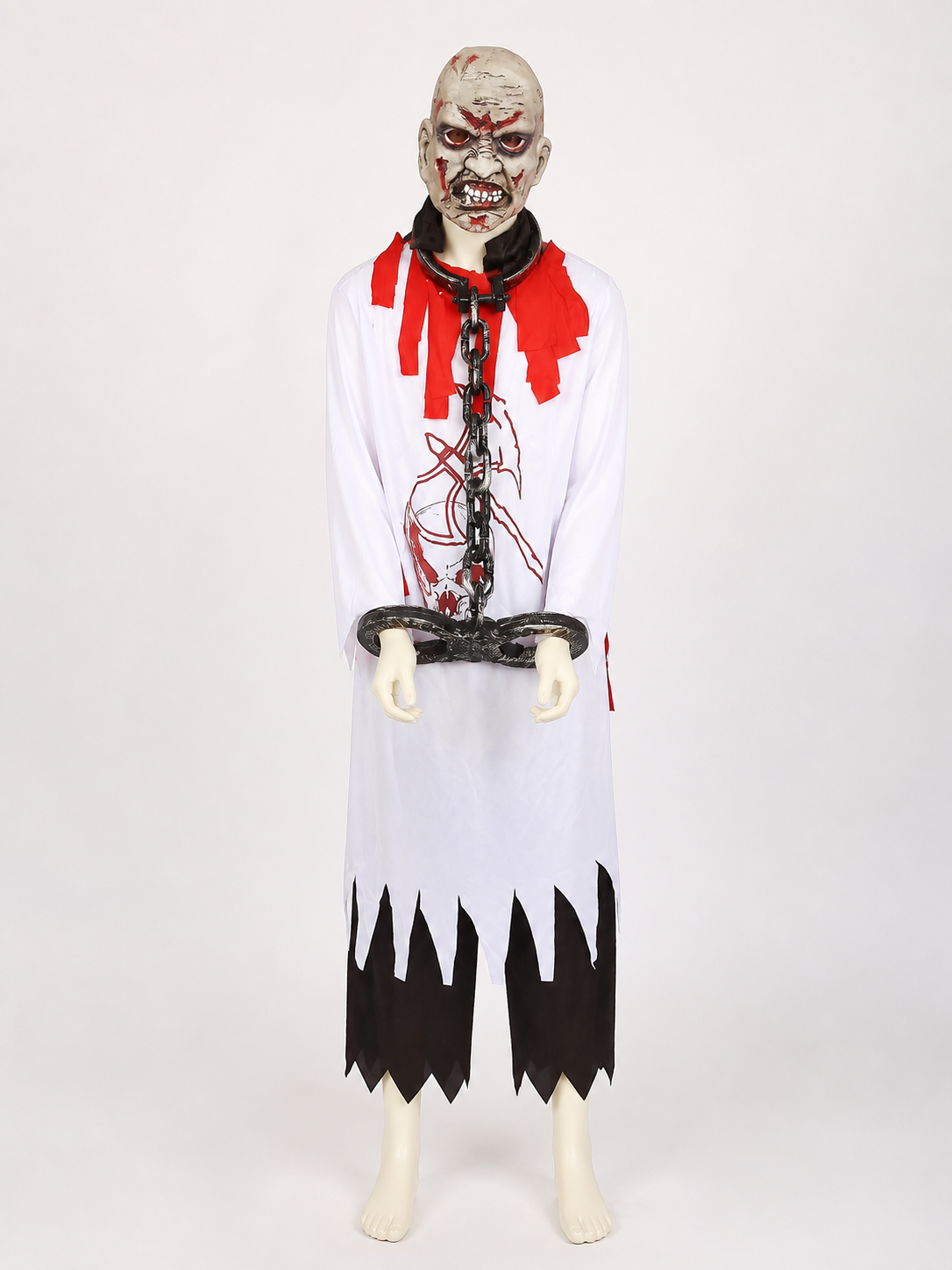 Long Zombie Costume with Chain and Blood Effect Costumes detail 2