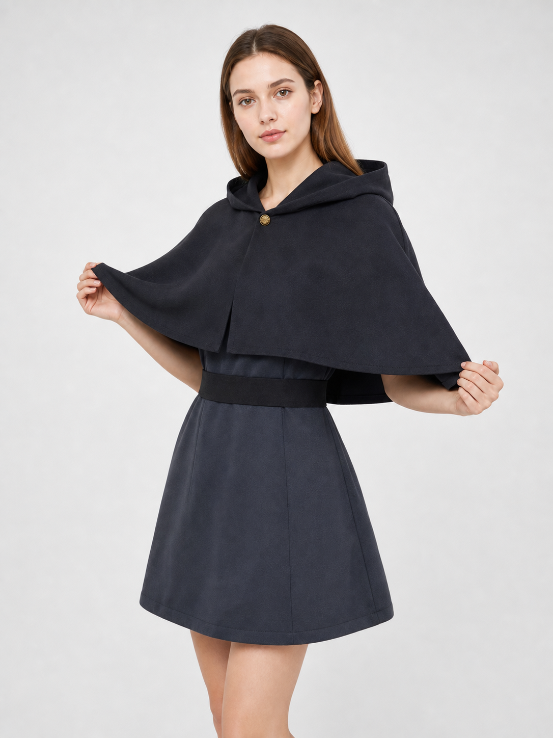 Amity Cosplay Dress with Hood and Wide Belt
