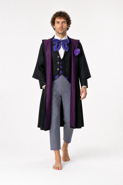 Layered Three-Piece Suit with Vest and Bow Tie Costume Accessories detail 2