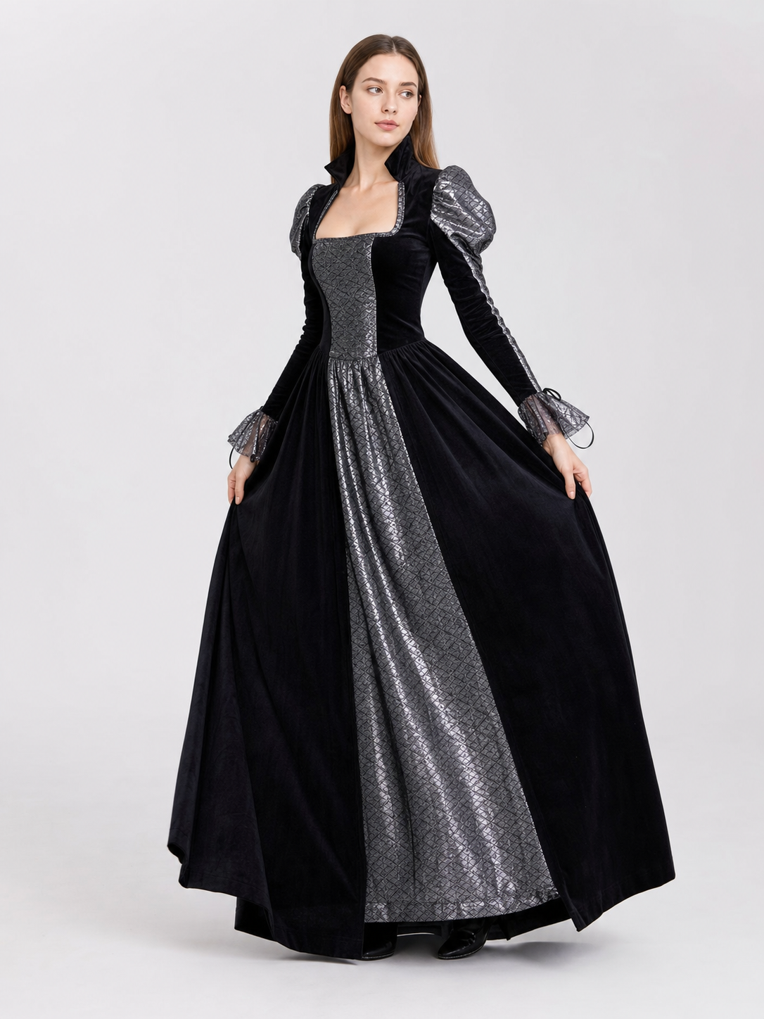 Gothic Long Dress for Halloween and Cosplay