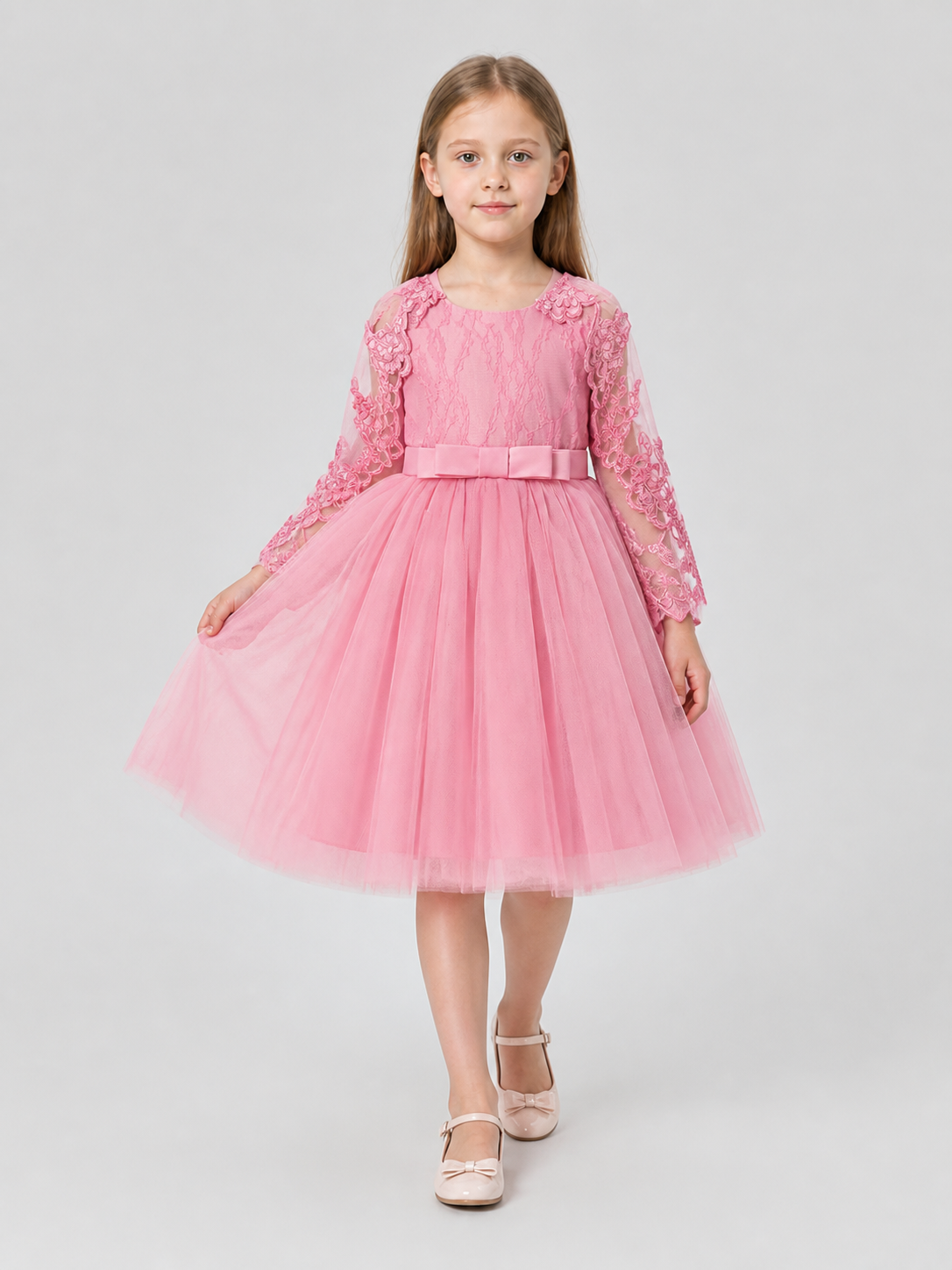 Dressy Pink Princess Dress with Full Skirt Costume Dresses detail 2