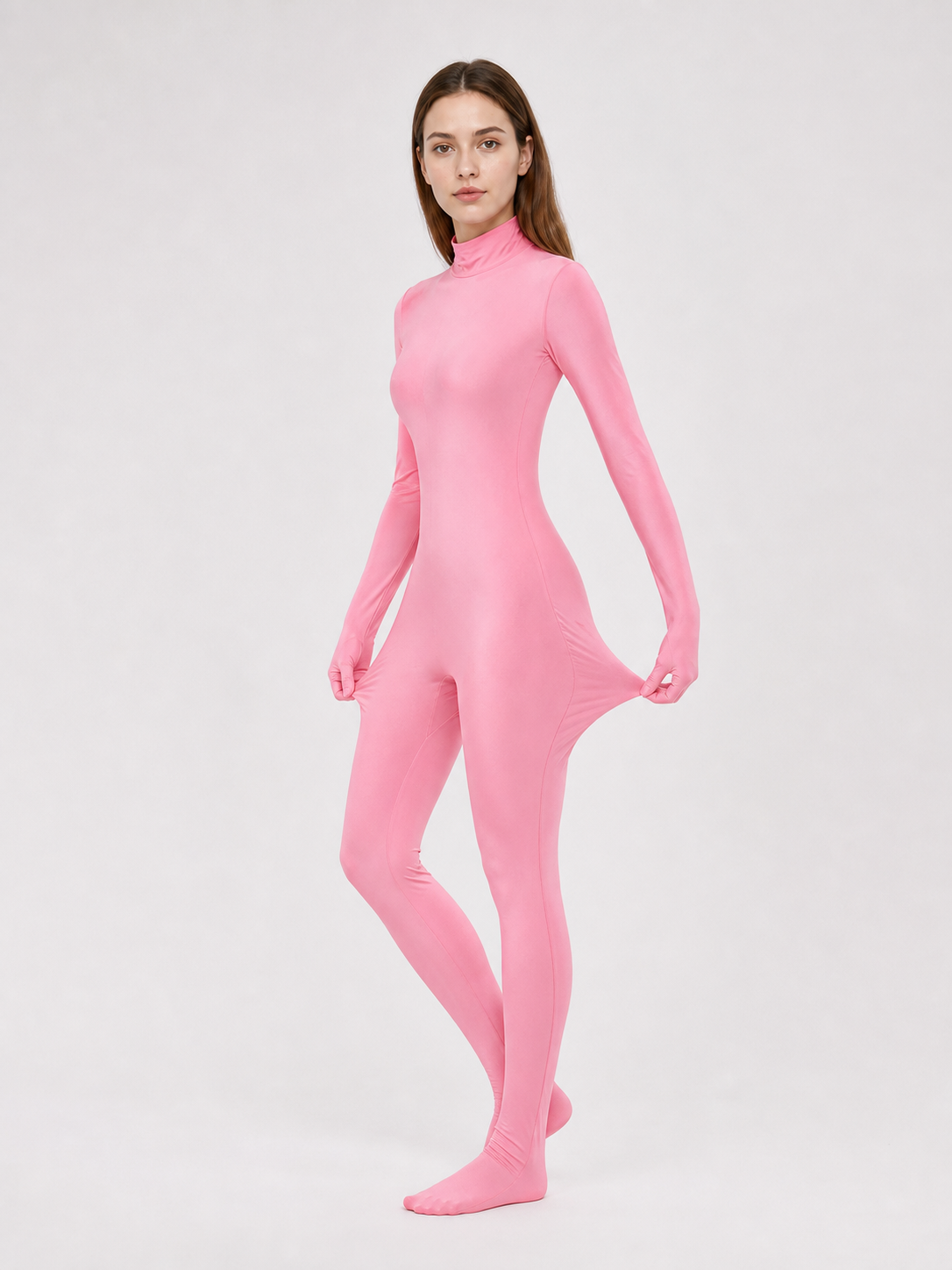 Pink One-Piece Hooded Cosplay Suit