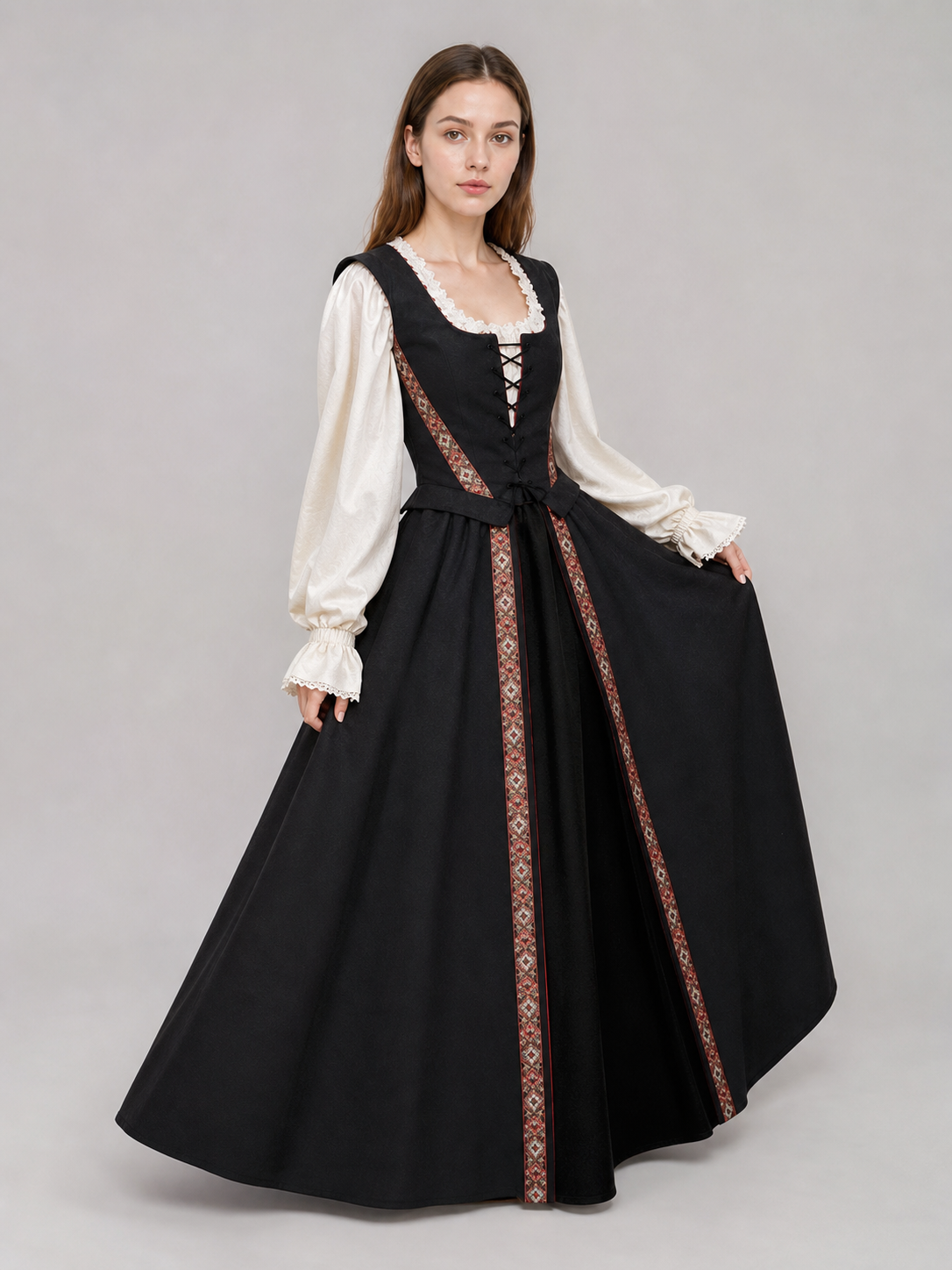 Medieval-Style Lace-Up Dress