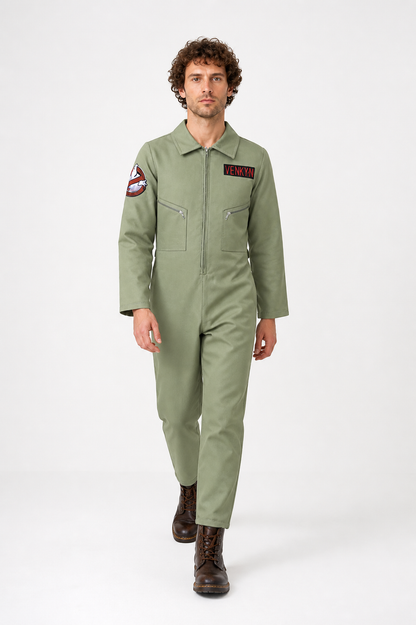 Light Green Jumpsuit with Zipper and Pockets product detail 2