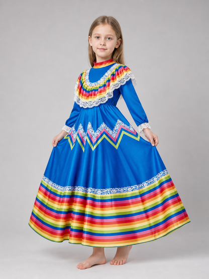 Costume dress with long sleeves, folk style