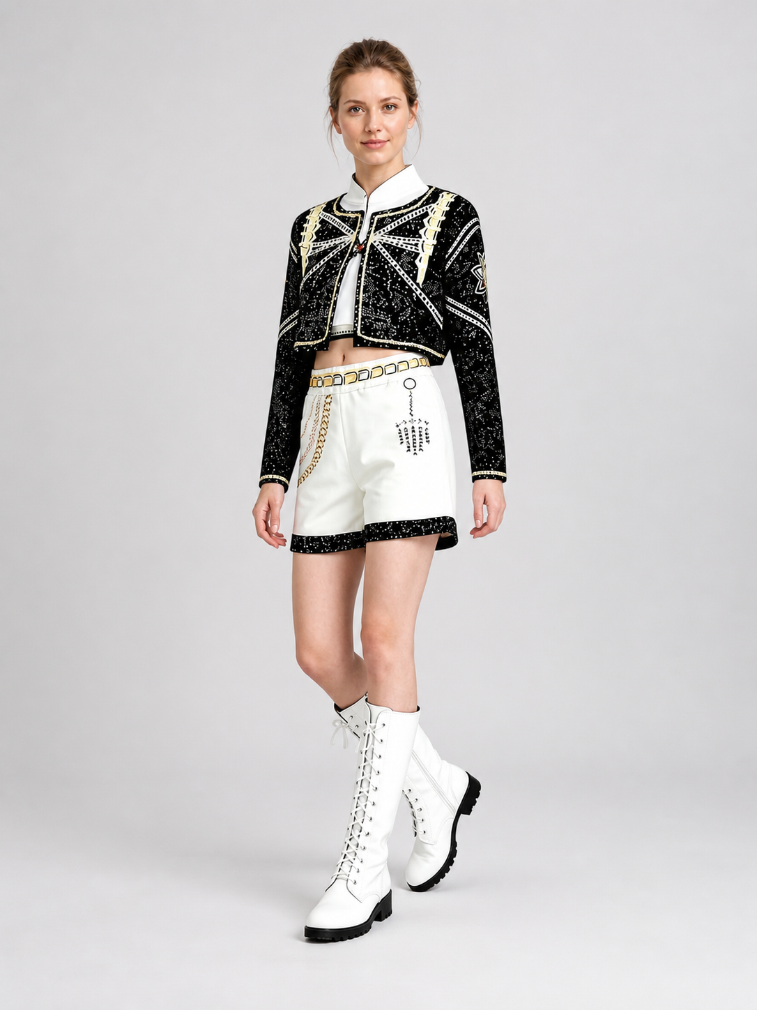 Children's Jacket and Shorts Costume in Black and Gold Style Costumes detail 2