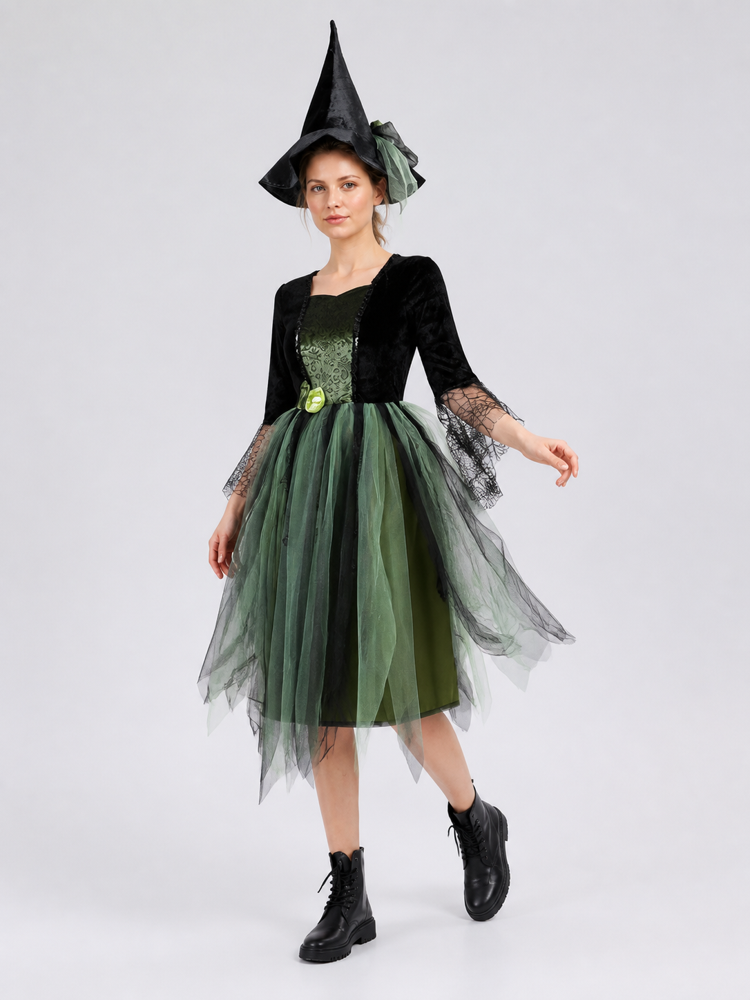 Halloween Witch Dress with Layered Skirt Costume Dresses detail