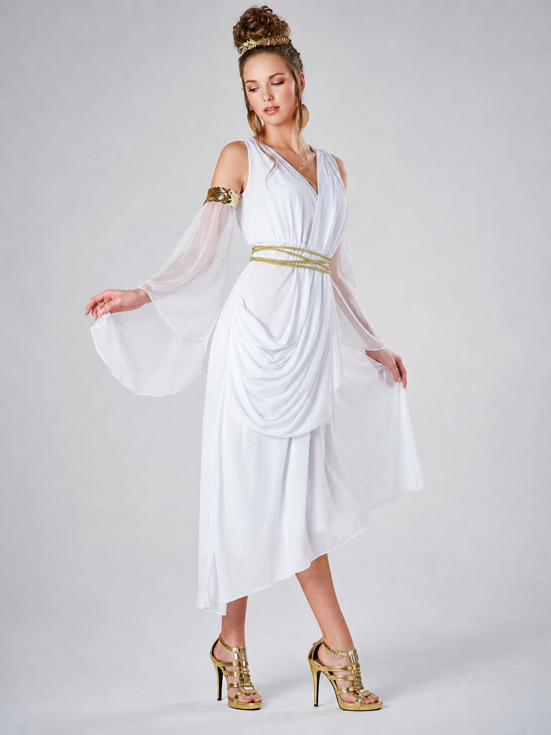 Historical Costume in an Ancient Style with Gold Decor Holiday Decorations detail