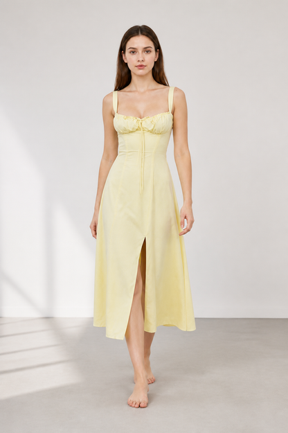 Thin-Strap Dress with a Square Neckline