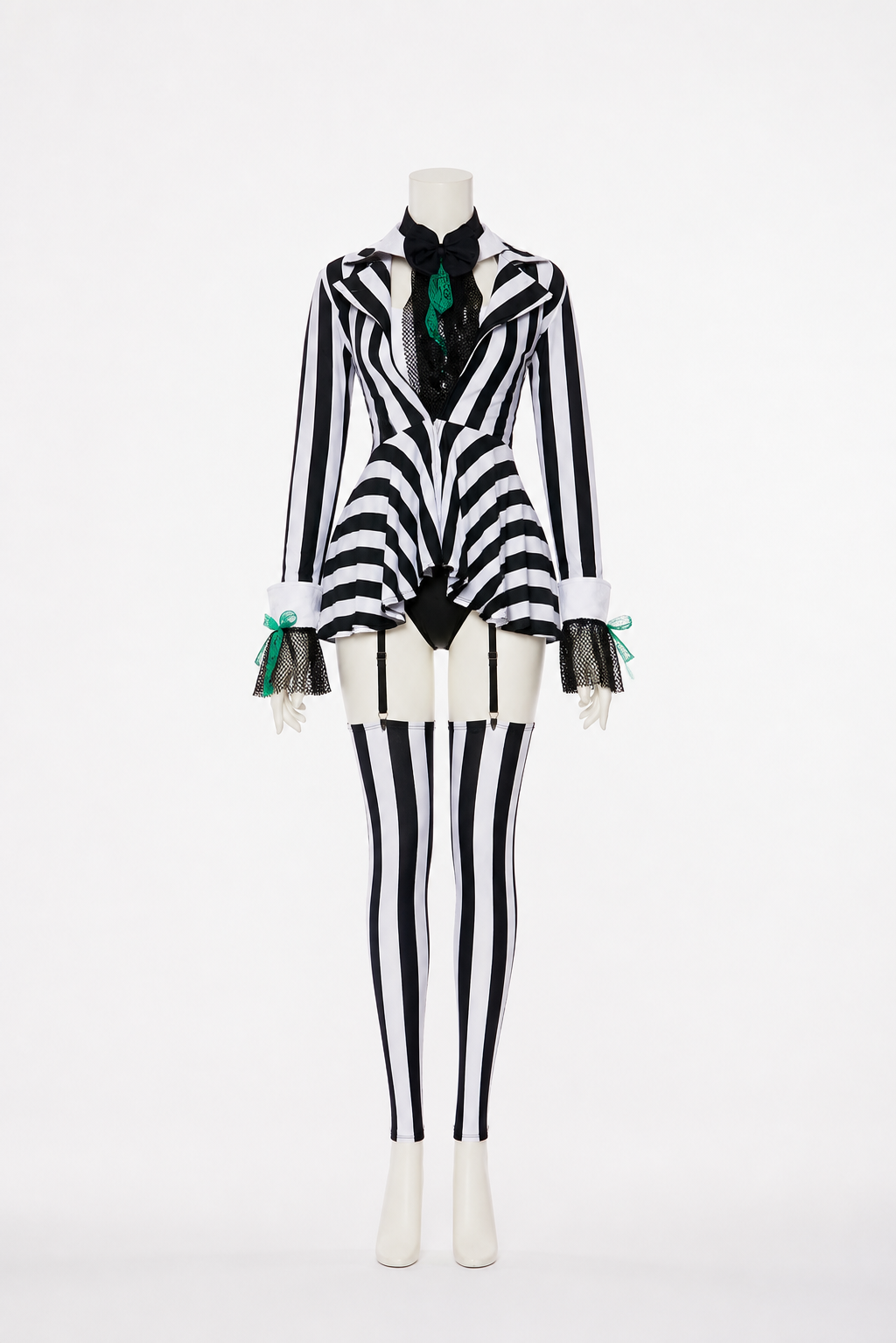 Striped Clown Costume with Skirt for Halloween Costumes detail 2