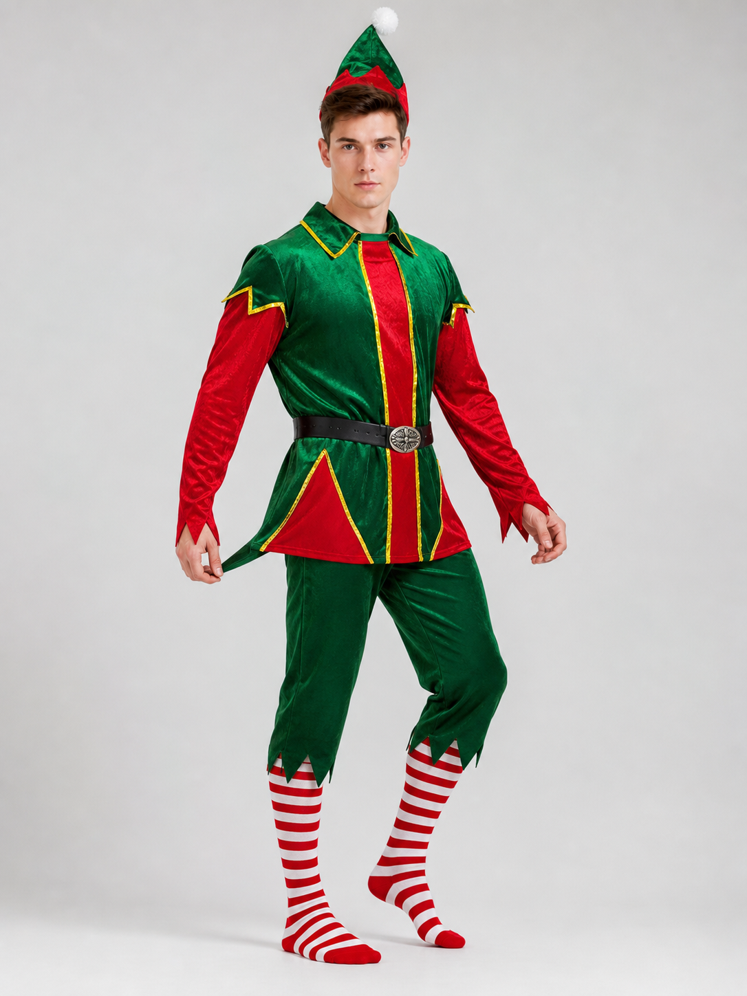 Christmas Elf Costume with Hat and Accessories