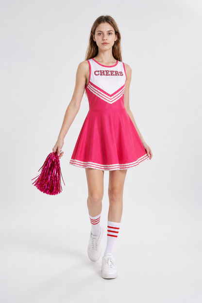 Cheerleading Dress with CHEERS Lettering and Pom-Pom Costume Dresses detail 2