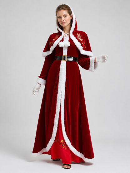 Long Hooded Christmas Costume Dress Costume Dresses detail 2