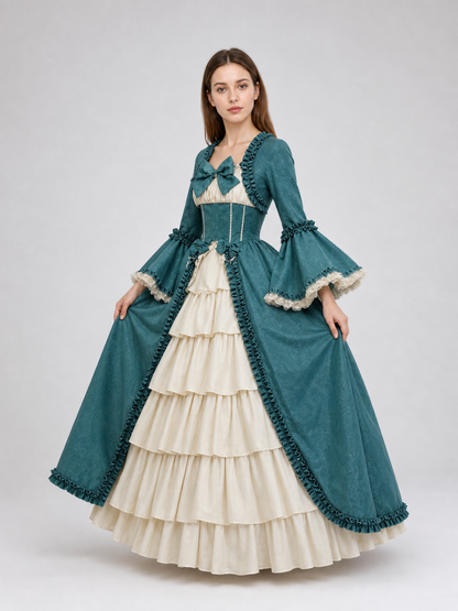Victorian-Style Ball Gown with Ruffles