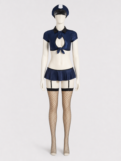 Two-Piece Police Costume with Skirt