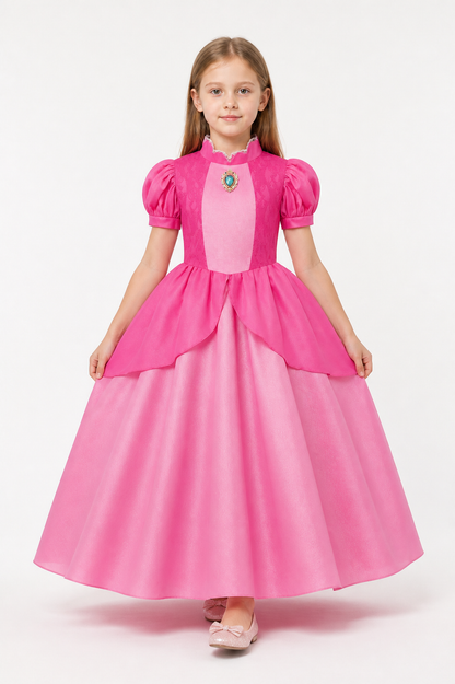 Pink Carnival Dress with Puffy Sleeves Costume Dresses detail 2