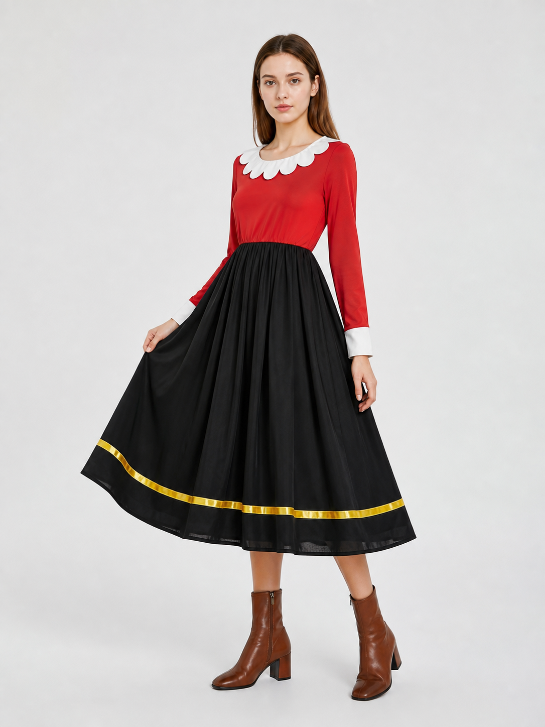 Cosplay Costume Dress with White Collar