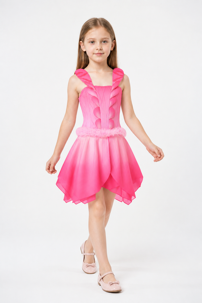 Pink Fairy Cosplay Dress with Full Skirt Costume Dresses detail