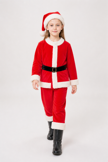 Red Santa Claus Costume with White Trim Costumes detail 2