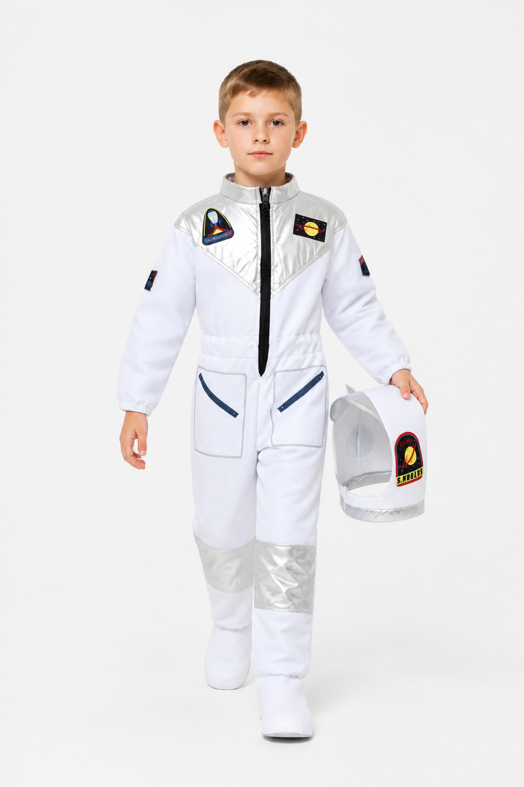 Children's astronaut costume with helmet and silver-toned accents Costumes detail 2