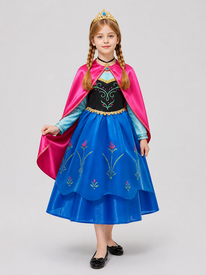 Children’s princess costume with cape, wig, and crown product detail 2