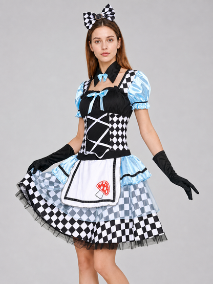 Harlequin Costume with Apron and Accessories