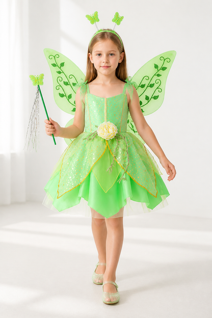 Children's Tinker Bell Fairy Costume with Wings Costumes detail 2