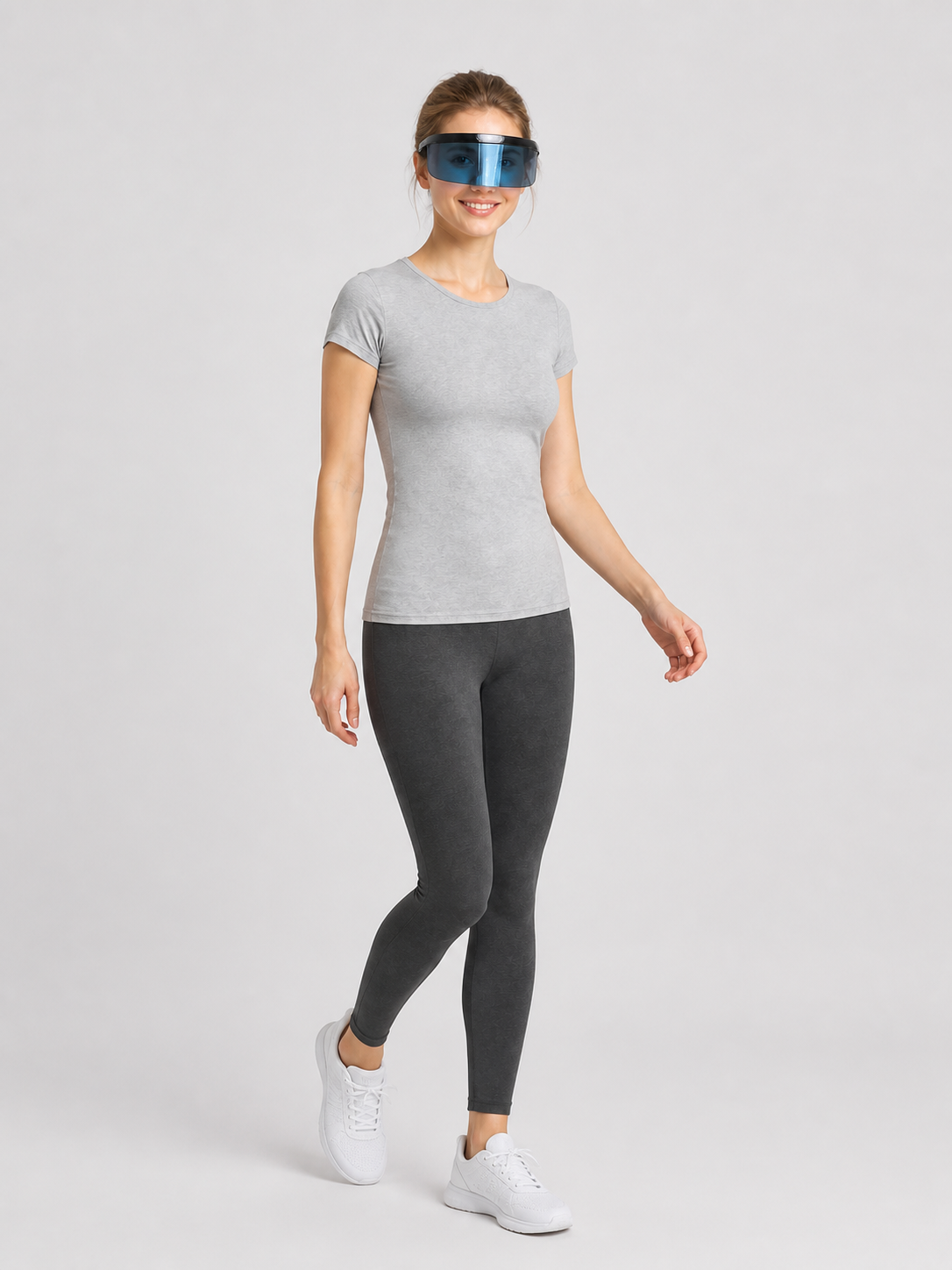 Futuristic Blue Glasses with a Wide Black Frame
