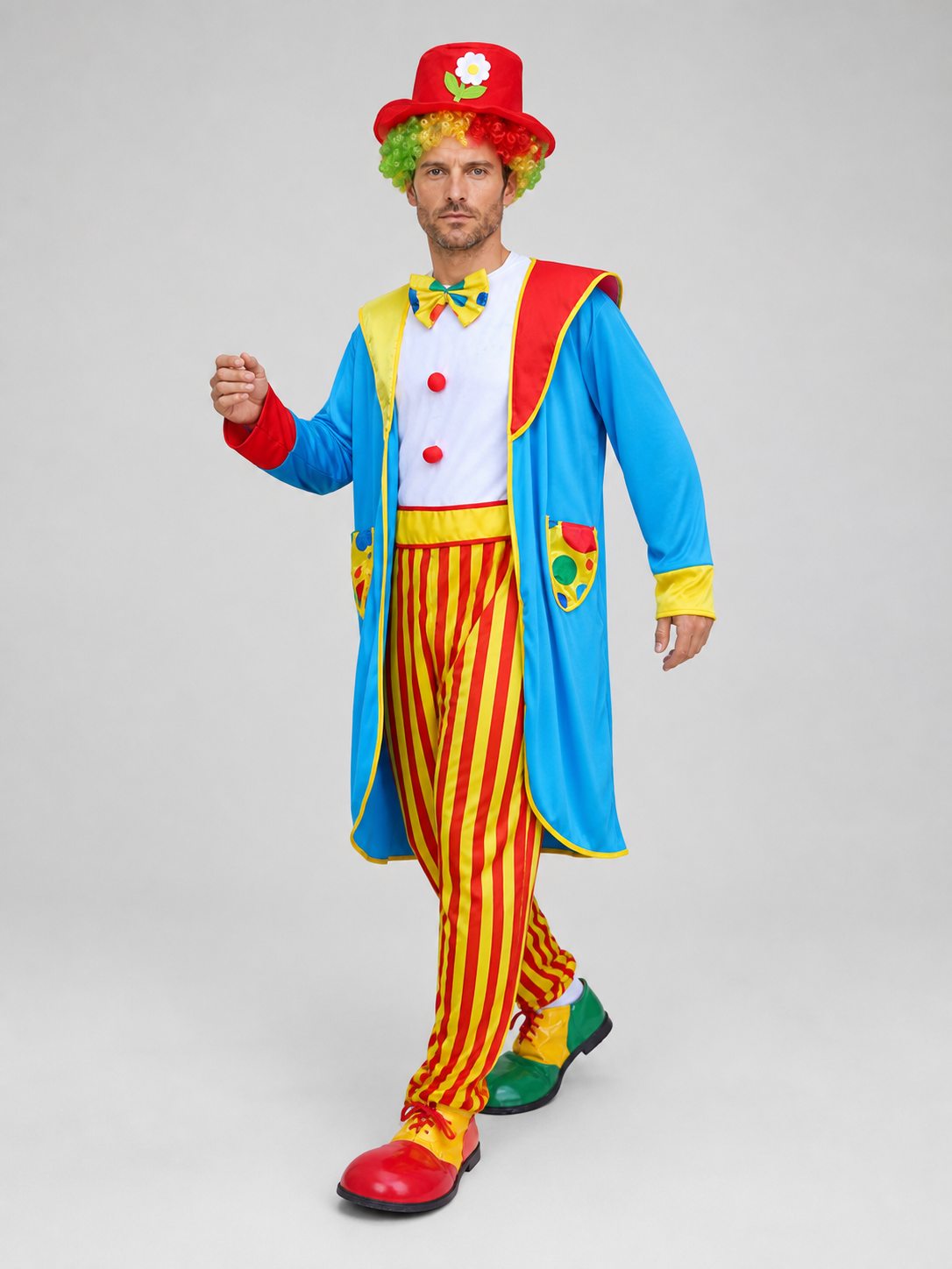 Clown Costume, Circus Stage Set with Hat Costume Headwear detail 2