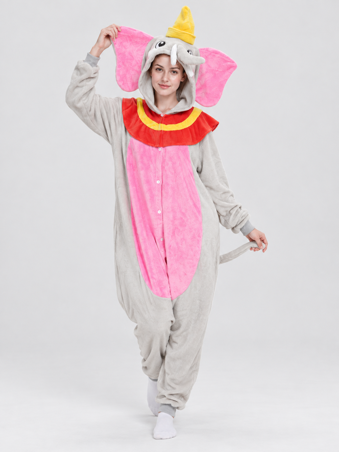 Elephant Flannel Kigurumi Pajama with Hood