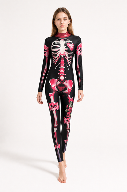 Skeleton jumpsuit with bone print and long sleeves product detail