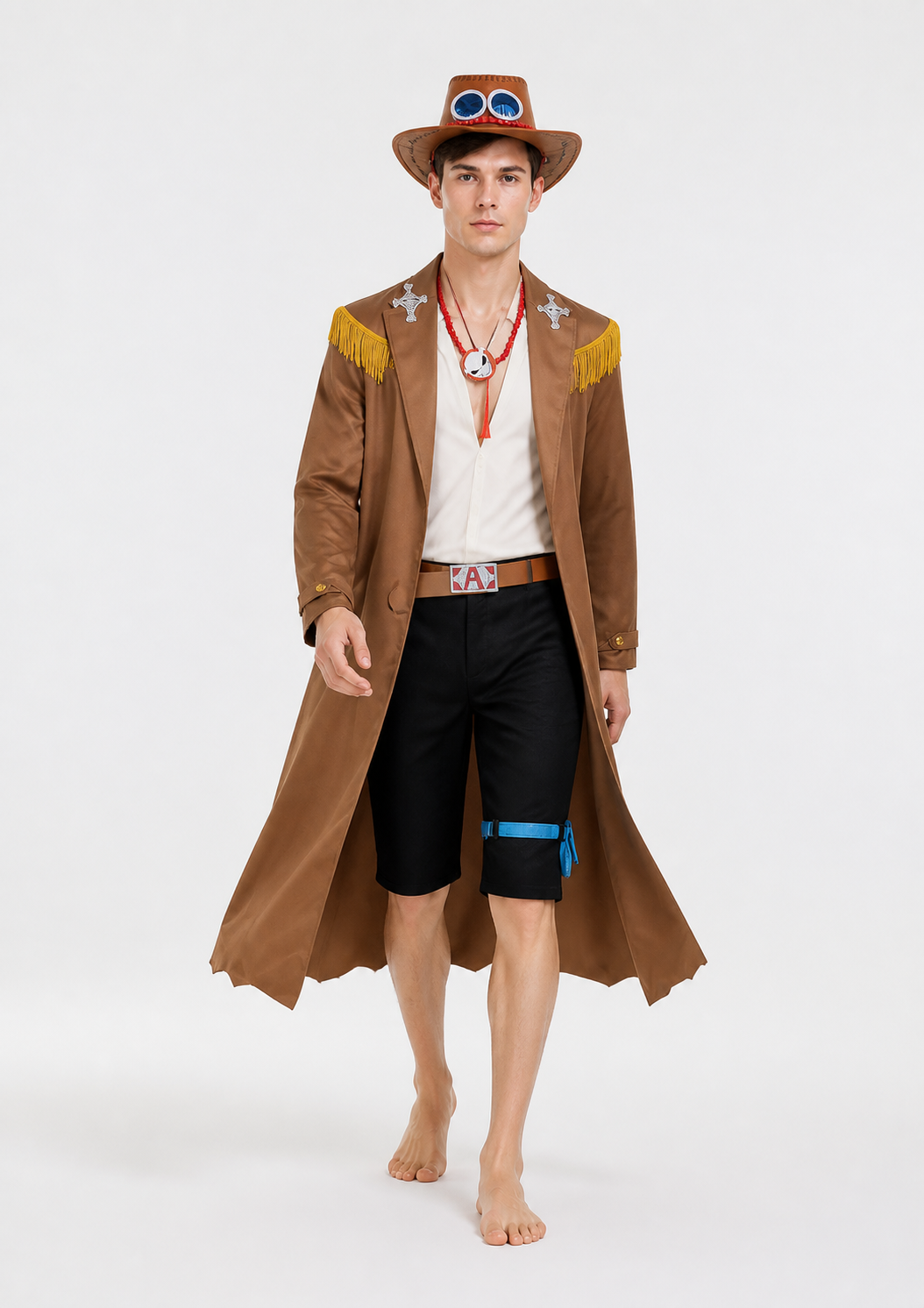 Ace One Piece Cosplay Costume with Long Coat Costumes detail 2